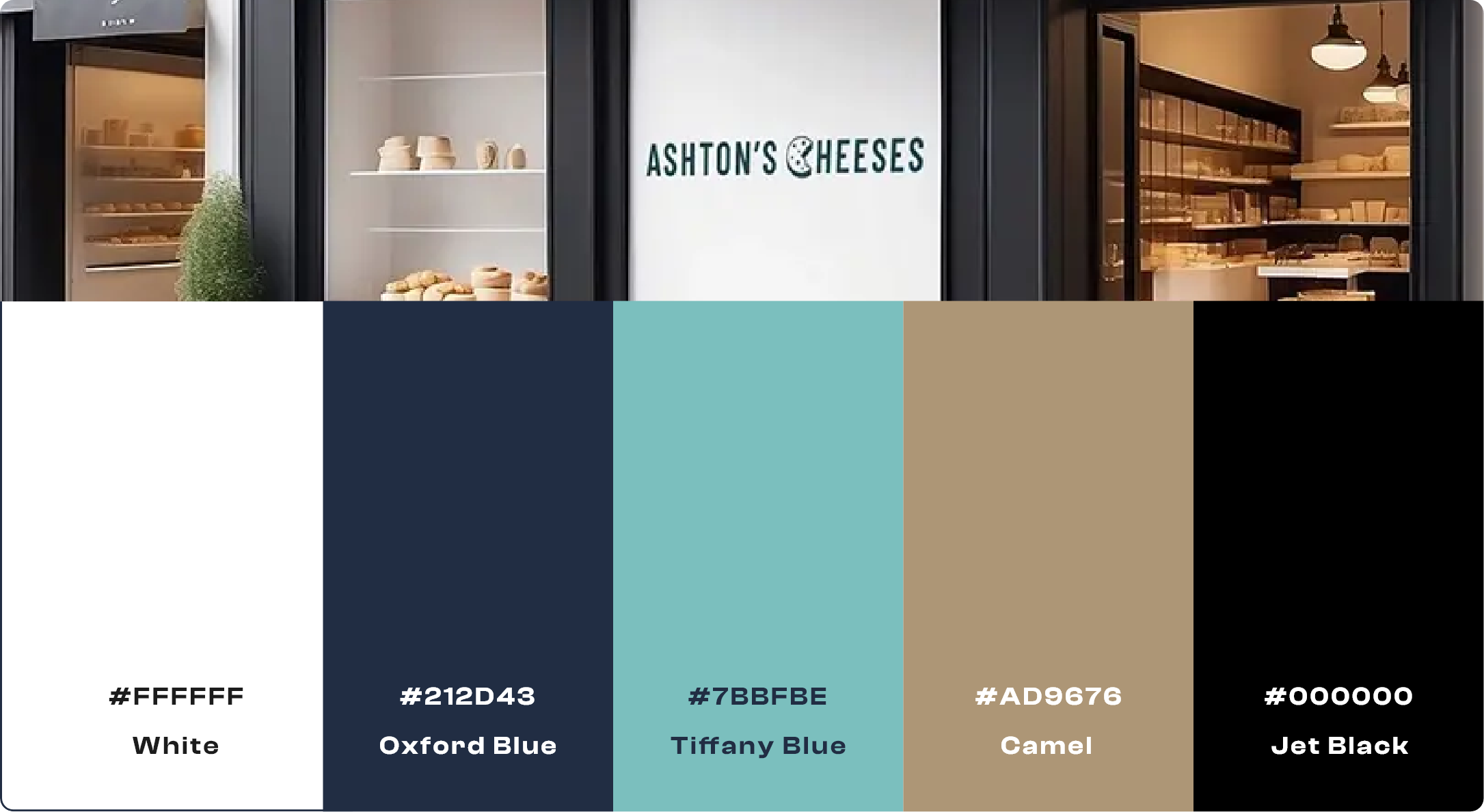 Ashton's cheeses color palette.