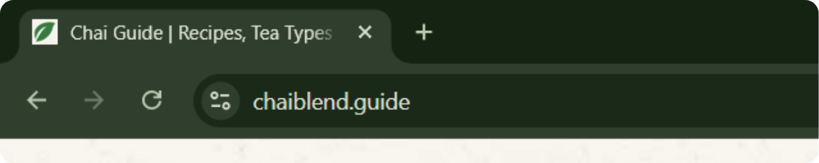Chaiblend favicon shown in browser tab mockup
