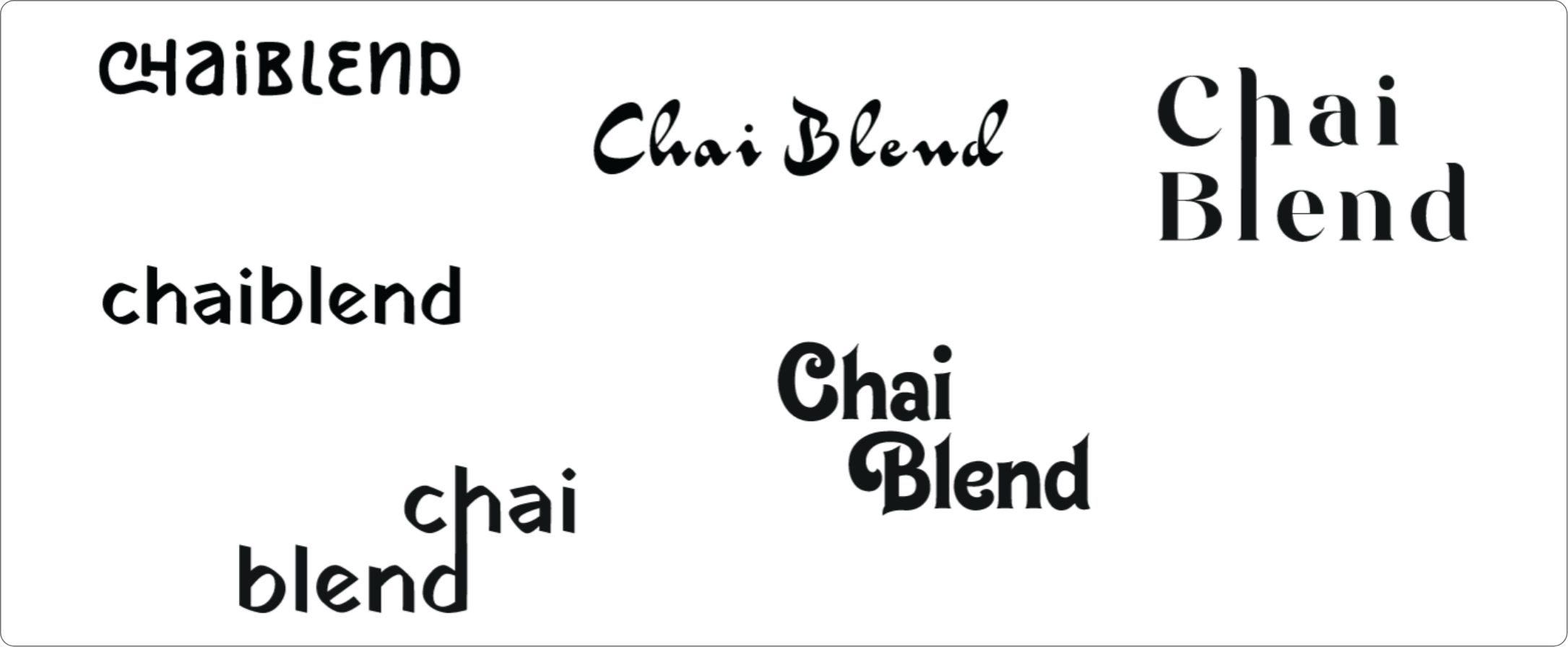 Initial logo ideas on chaiblend