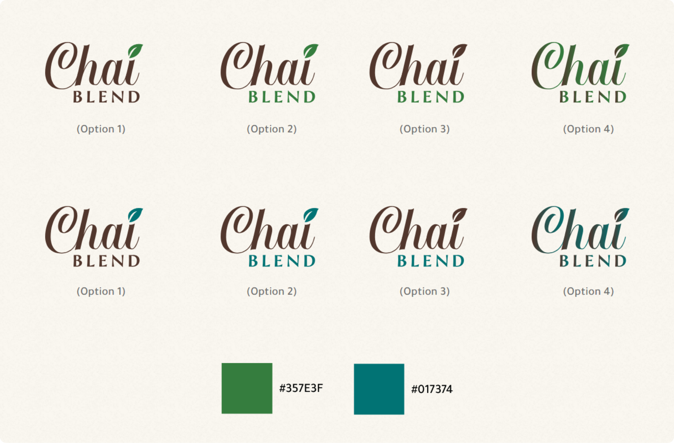 Logo iteration one on chaiblend logo