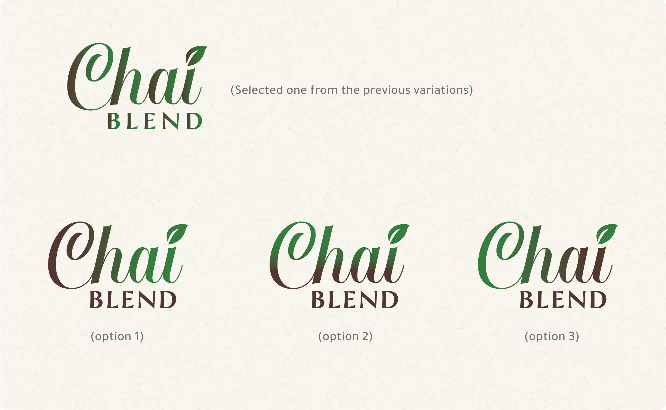 Logo iteration two on chaiblend logo