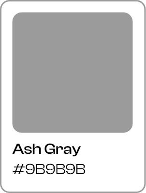 Color swatch: Ash Gray (#9B9B9B)