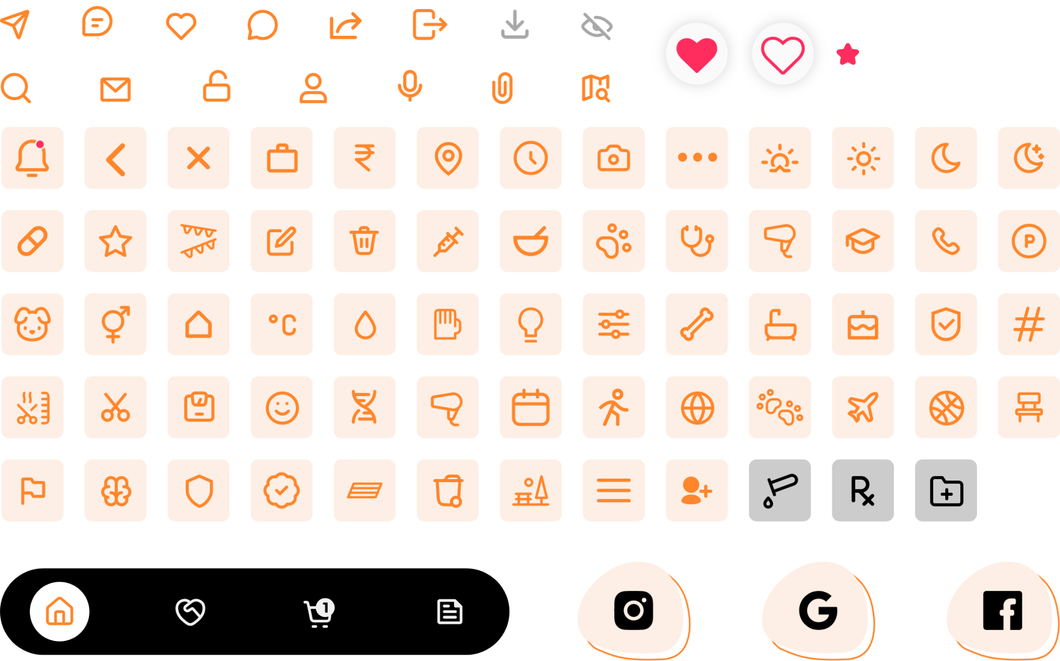 icons set for furr buddies.