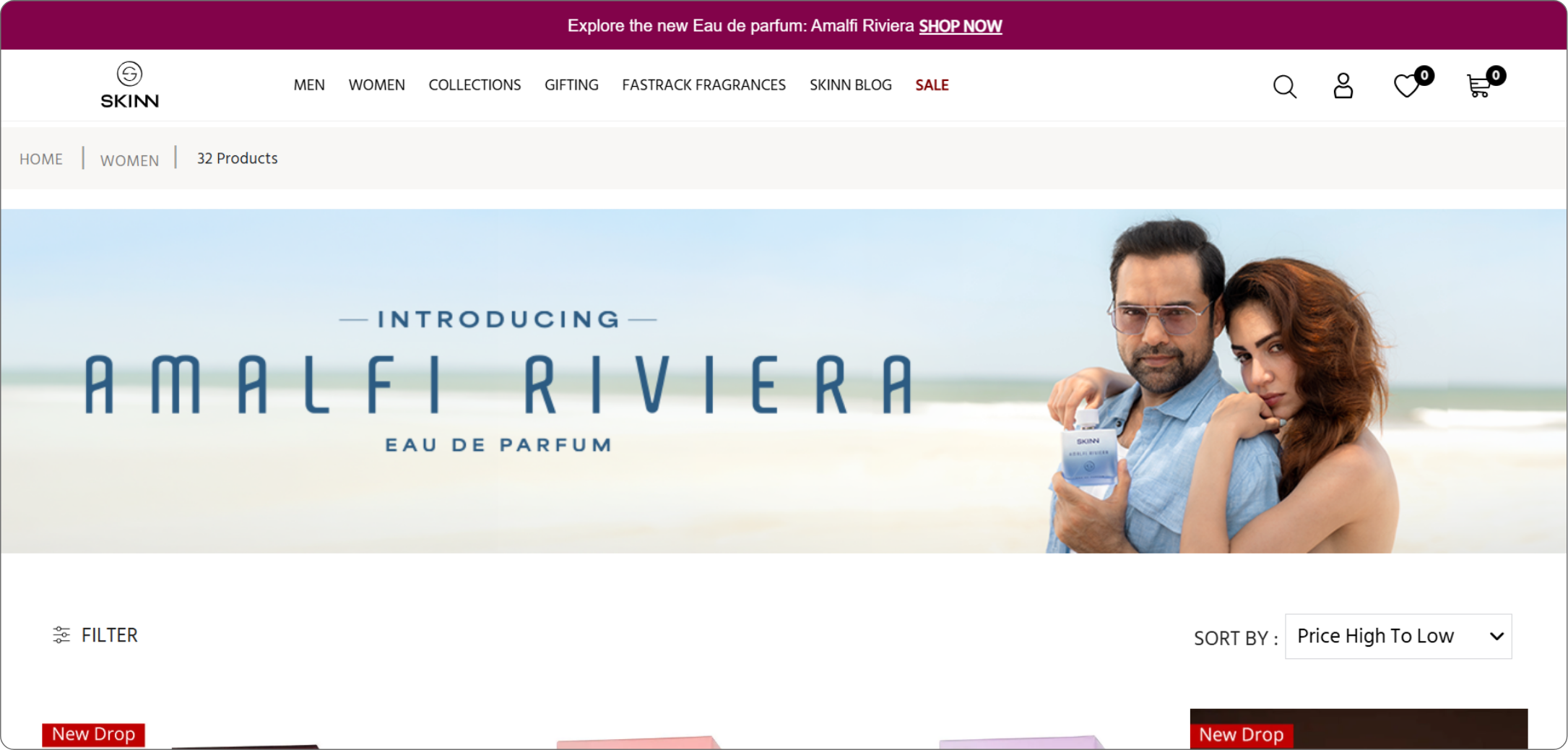 Live Product Listing Page on desktop.