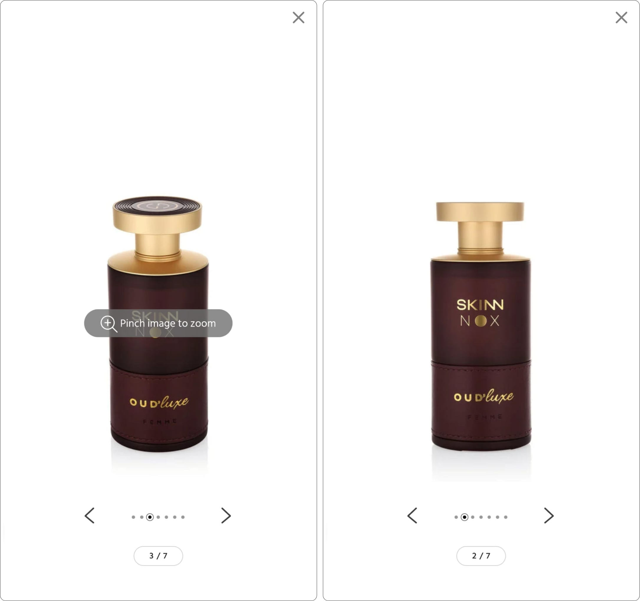 Live product image zoom feature on mobile.